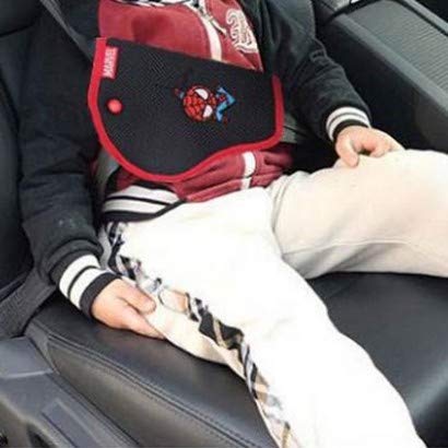 Spider-Man Black Kids Car Seat Belt Cover - Soft Marble Hero Safety Protector for Toddlers & Infants - Perfect for Cars, Strollers, and Travel Accessories