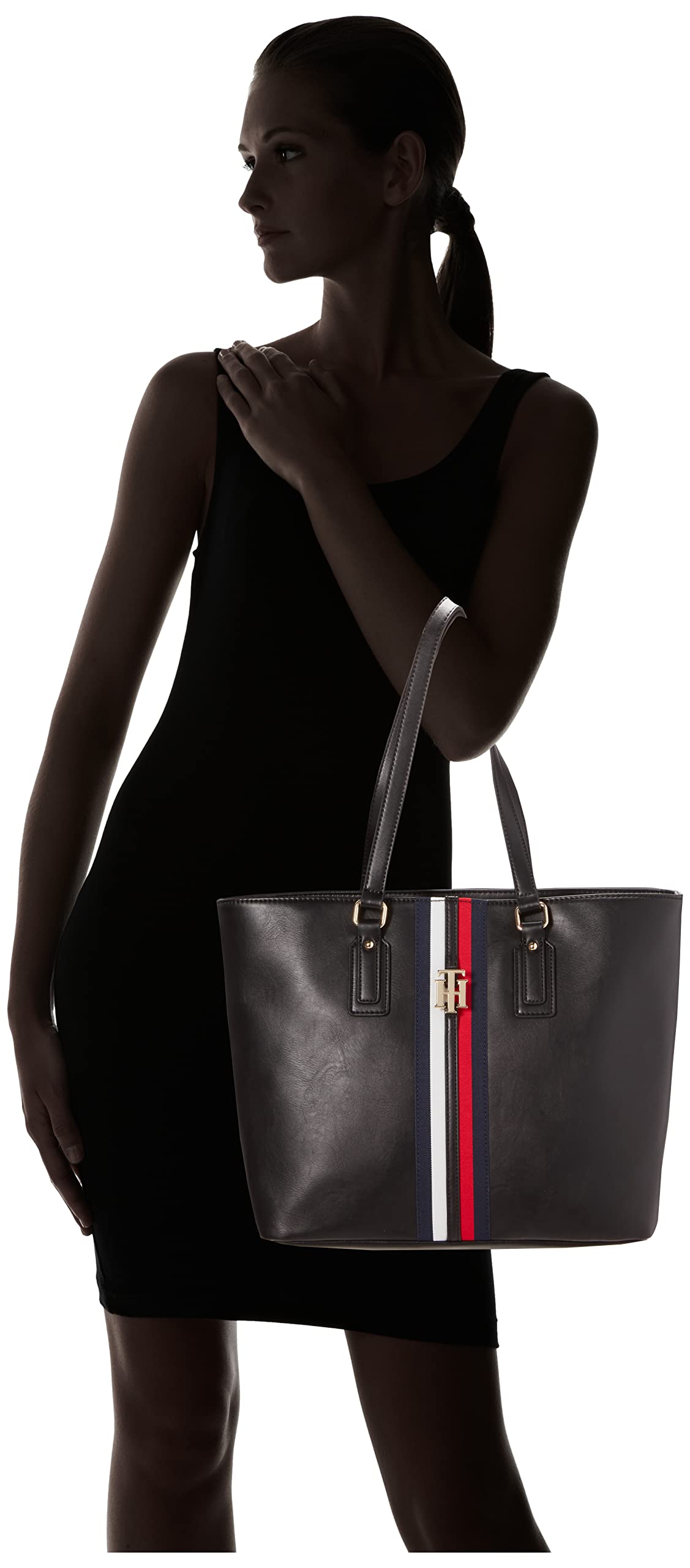 Tommy Hilfiger Women's Jaden Plus Size Leather Tote Bag - Stylish Spacious Handbag for Work, Travel & Everyday Use