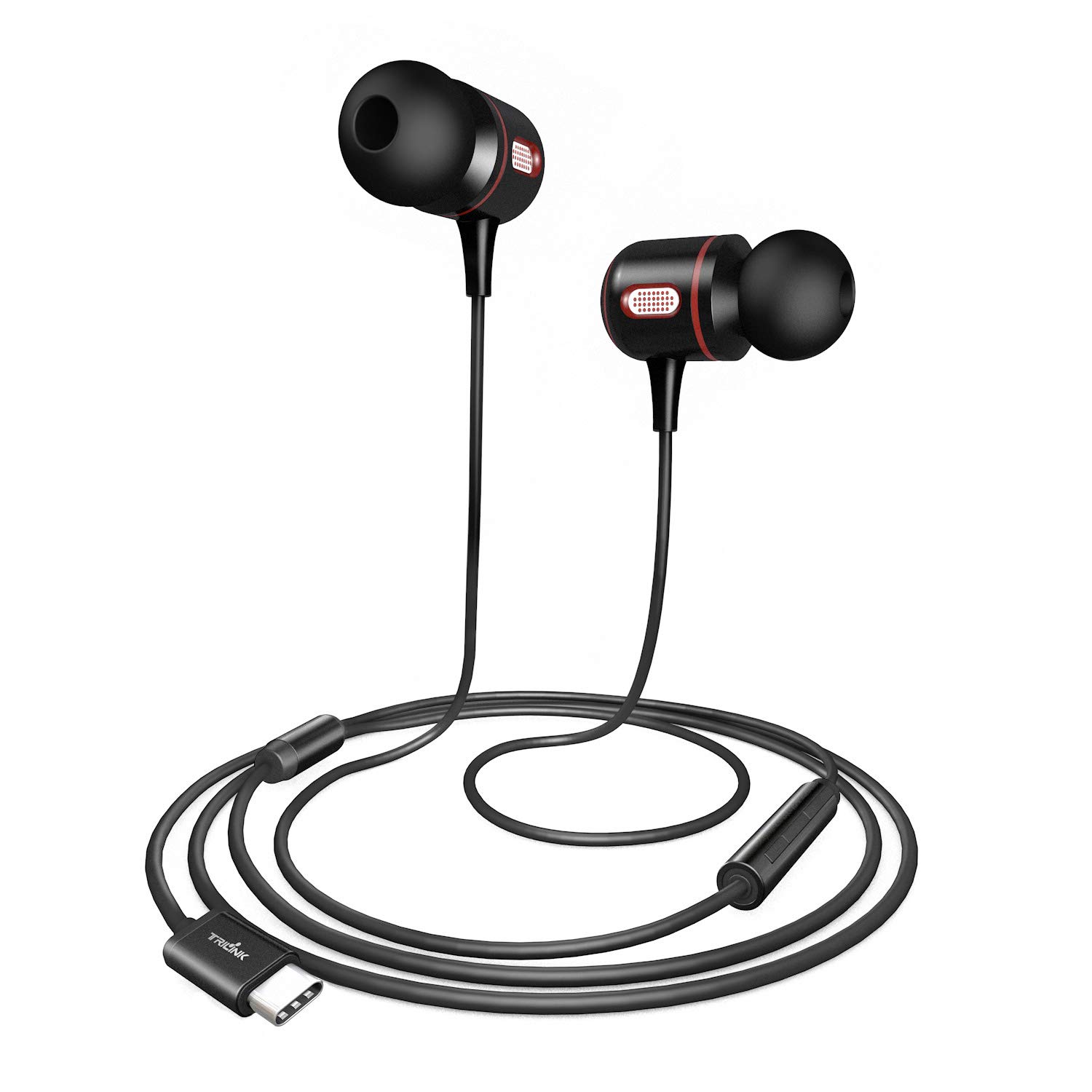 TRILINK USB C Wired Earbuds with Microphone & Volume Control - Compatible with iPad Pro 11