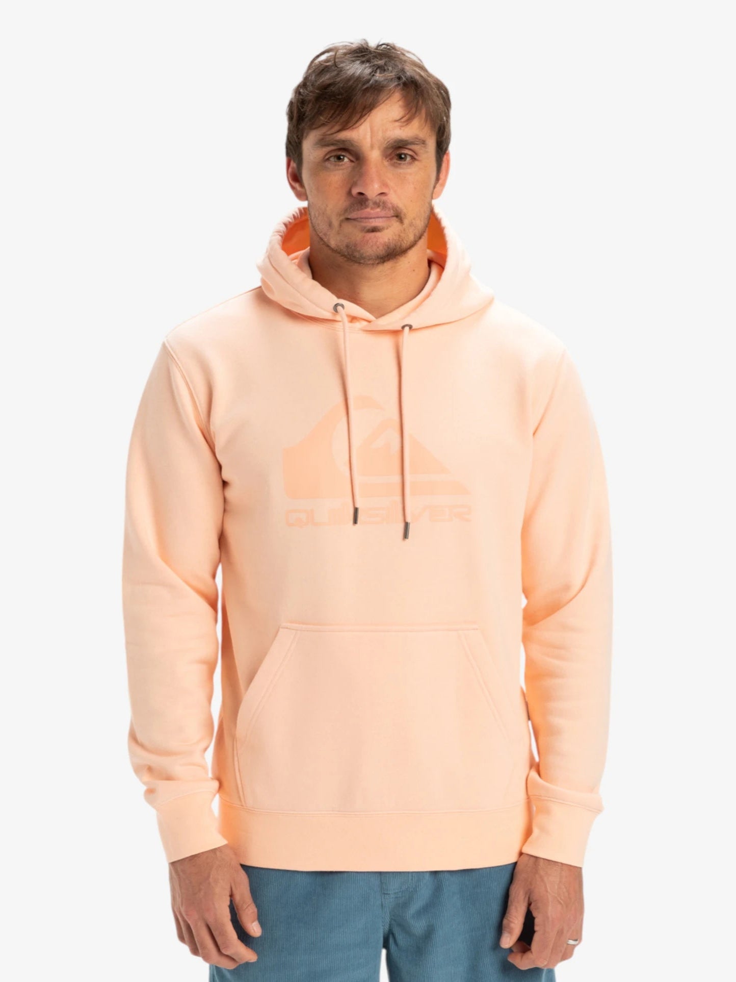 Quiksilver Men's Comp Logo Coral Hoodie - Comfortable & Stylish Pullover for Surfing, Skateboarding & Outdoor Activities
