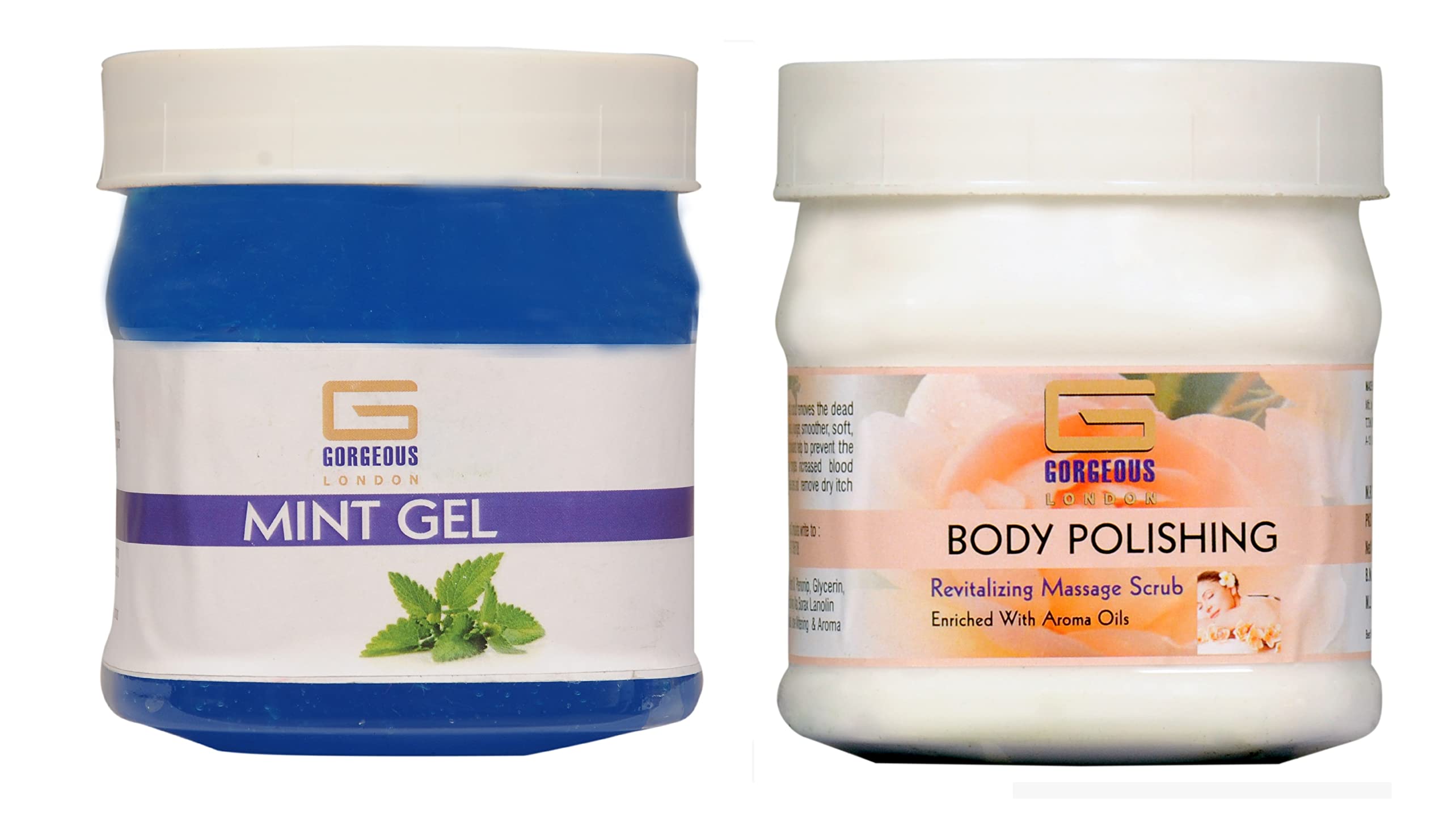 London Mint Gel & Body Polishing Scrub Combo - 2 Pack (450ml Each) | Exfoliating & Moisturizing for Smooth Skin | Perfect for Spa Day & Post-Workout Refreshment