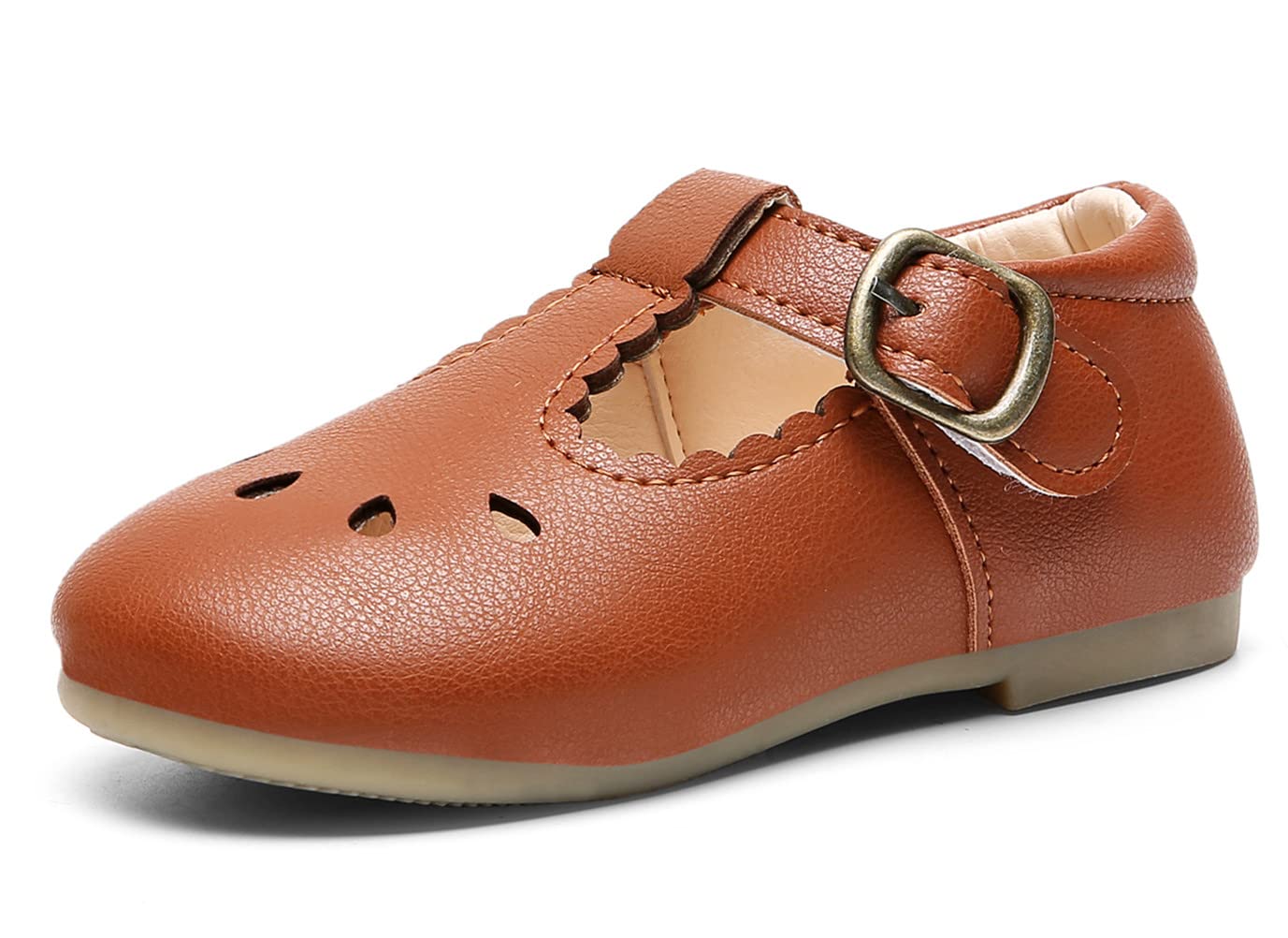 DADAWEN Girls Mary Jane Shoes - Classic School Uniform Flats for Dress Up, Church & Special Occasions | Comfortable & Stylish Toddler to Big Kid Dress Shoes