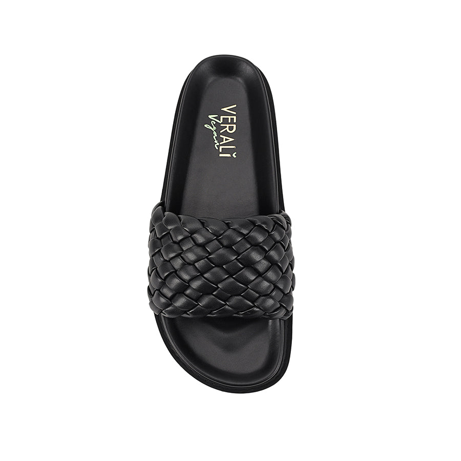 Bruce Footbed Slides for Men & Women - Comfortable Black Sandals for Indoor & Outdoor Use - Perfect for Home, Pool, Beach, and Lounging