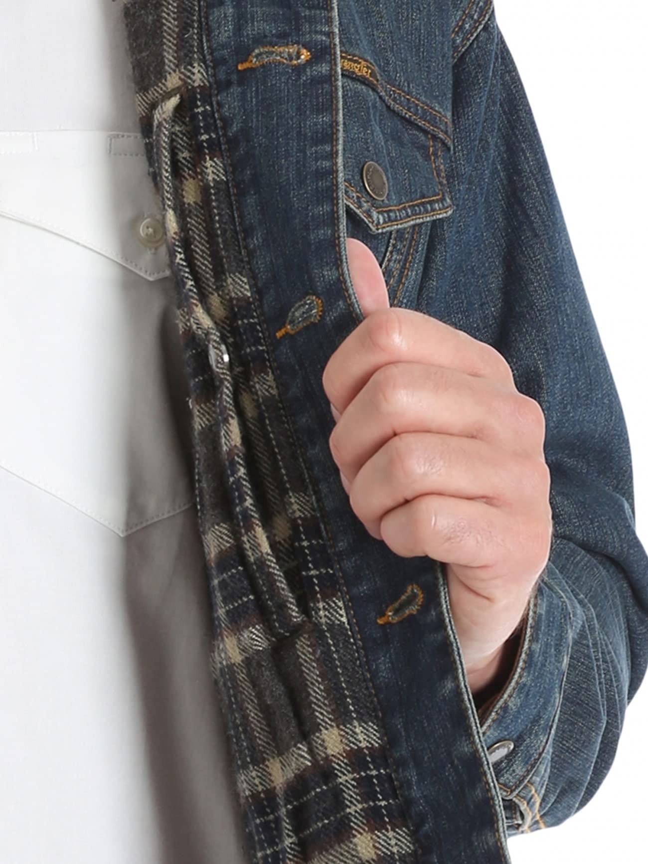 Wrangler Men's Concealed Carry Blanket Lined Denim Jacket - Warm Fleece Lined Workwear for Outdoor Hunting & Casual Wear
