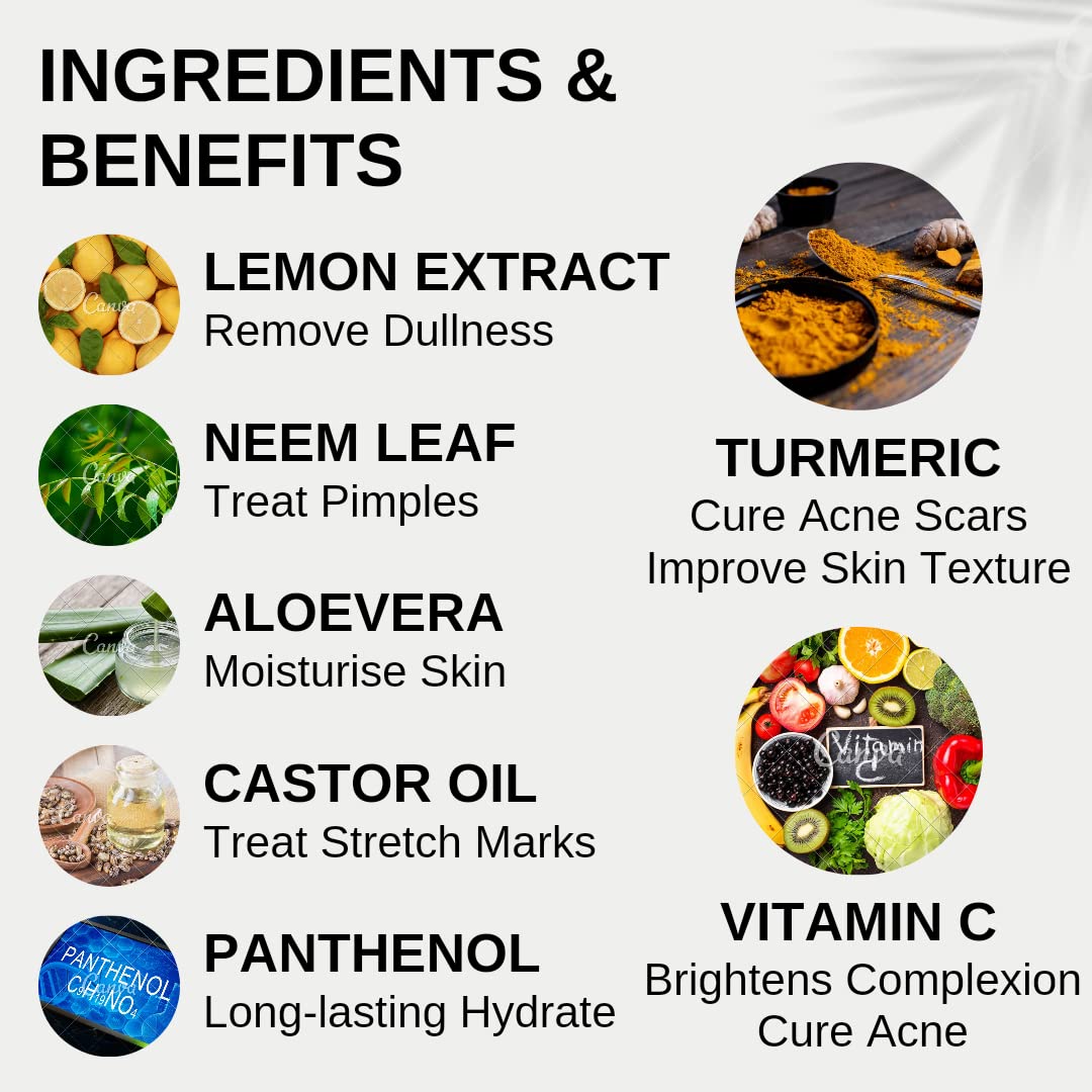 Be Pure Naturals Vitamin C Face Wash with Organic Turmeric, Sandalwood & Saffron - Acne & Pimple Control for Glowing Skin (100ml, Orange) | Gentle Daily Cleanser for Oily & Combination Skin