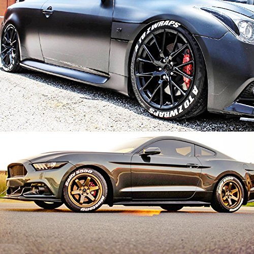 Custom Tire Lettering Stickers - DIY White Tire Decals with Glue & 2oz Cleaner - Pack of 8 for Motorcycle, Car, Truck Wheels - Easy Application for Personalized Vehicle Customization