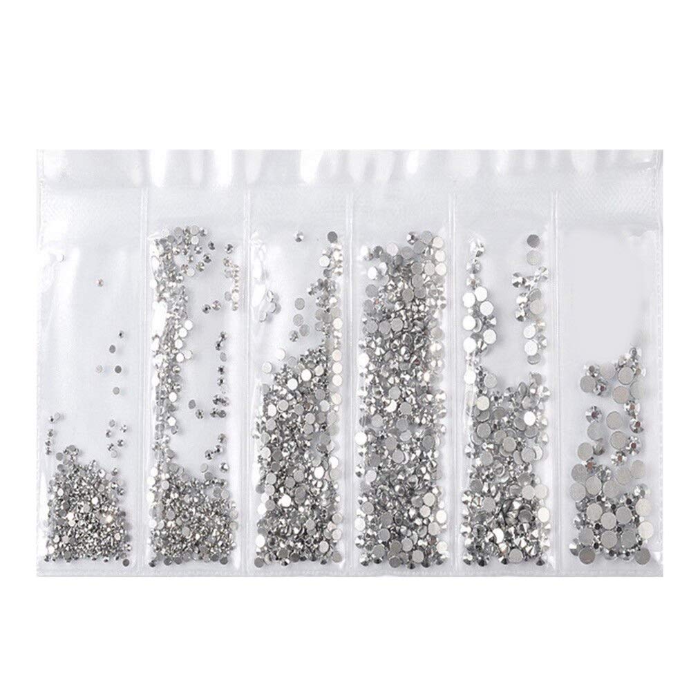 3D Rhinestone Nail Art Decorations - Flatback Crystal Gems for DIY Nail Designs (Ivory) | Perfect for Manicures, Pedicures, and Nail Art Creations