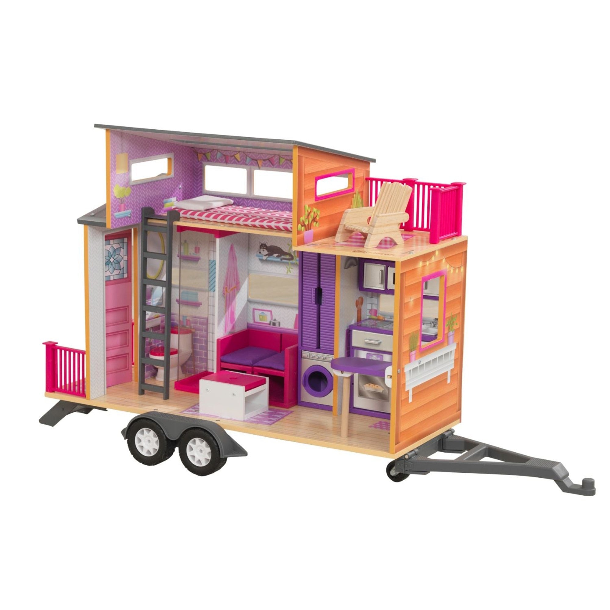 KidKraft Teeny House Dollhouse - Wooden Doll House Playset for Girls & Boys Ages 3+ | Perfect for Pretend Play, Birthday Gifts & Nursery Decor