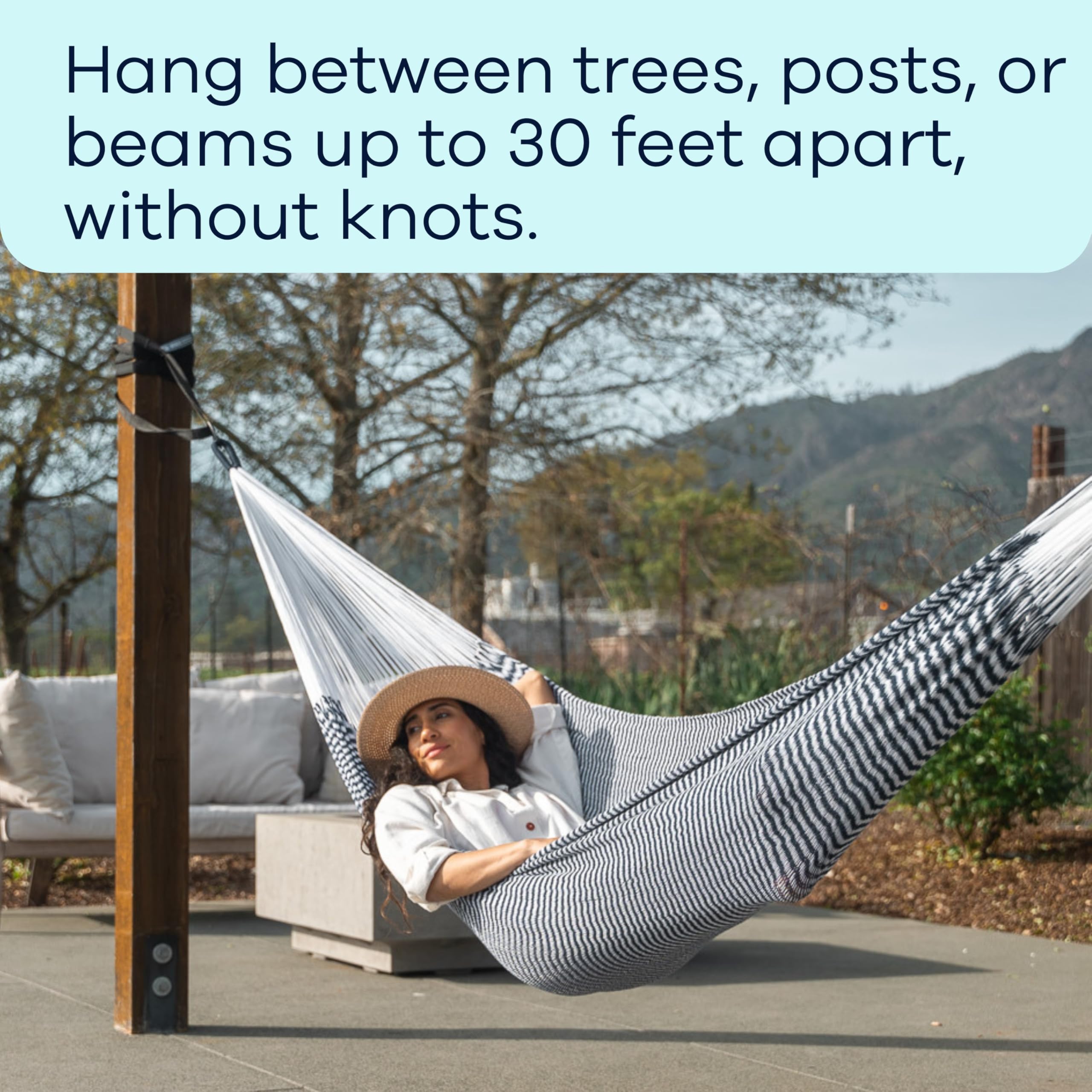 Yellow Leaf Hammocks Go Anywhere Hammock Straps - 2 Pack 12ft Heavy Duty Nylon Straps (400lb Capacity) - Pre-Looped, Tree-Friendly, Ultra Strong Black Camping Gear for Backpacking, Hiking & Outdoor Adventures