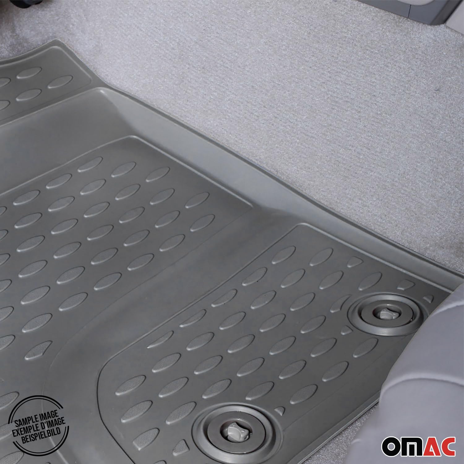 OMAC All-Weather 3D Custom Fit Floor Mats for Toyota Sienna 7 Seats (2013-2020) | TPE Rubber Car Mats | Waterproof, Odorless, Non-Slip Floor Liners | Laser Measured Perfect Fit | Gray | Ideal for Family Trips, Daily Commute & Outdoor Adventures