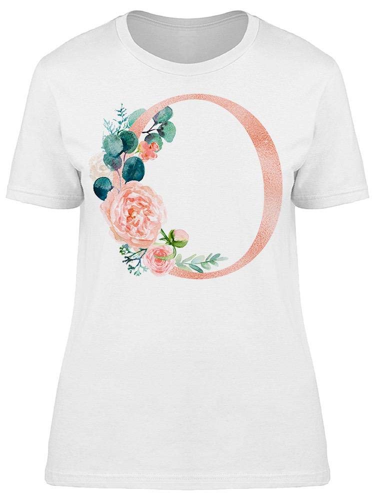 Floral Letter O Graphic T-Shirt for Women - Casual Fashion Tee for Everyday Wear, Outings & Street Style