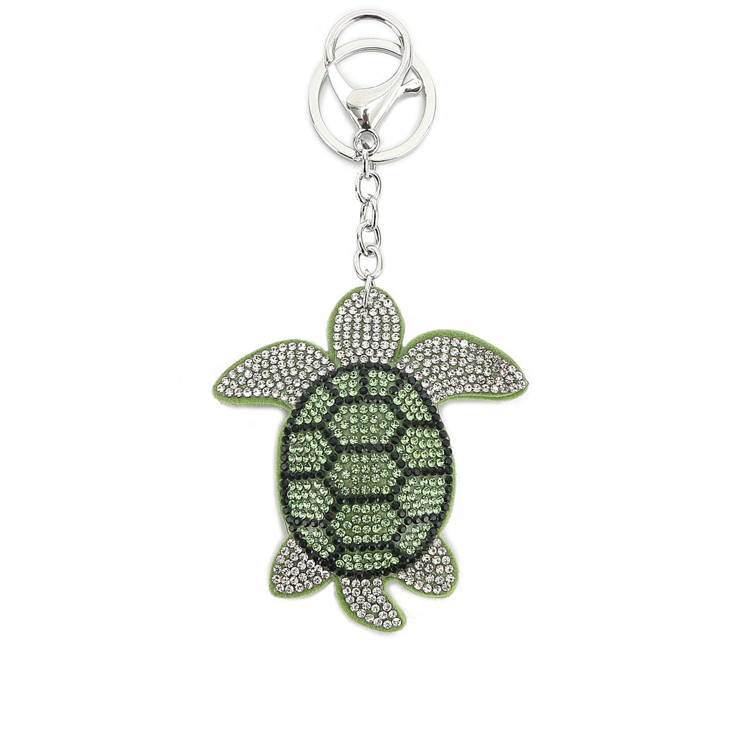Crystal Turtle Green Bag Charm - Elegant Handbag Accessory for Women, Perfect for Purse, Backpack & Keychain Decoration