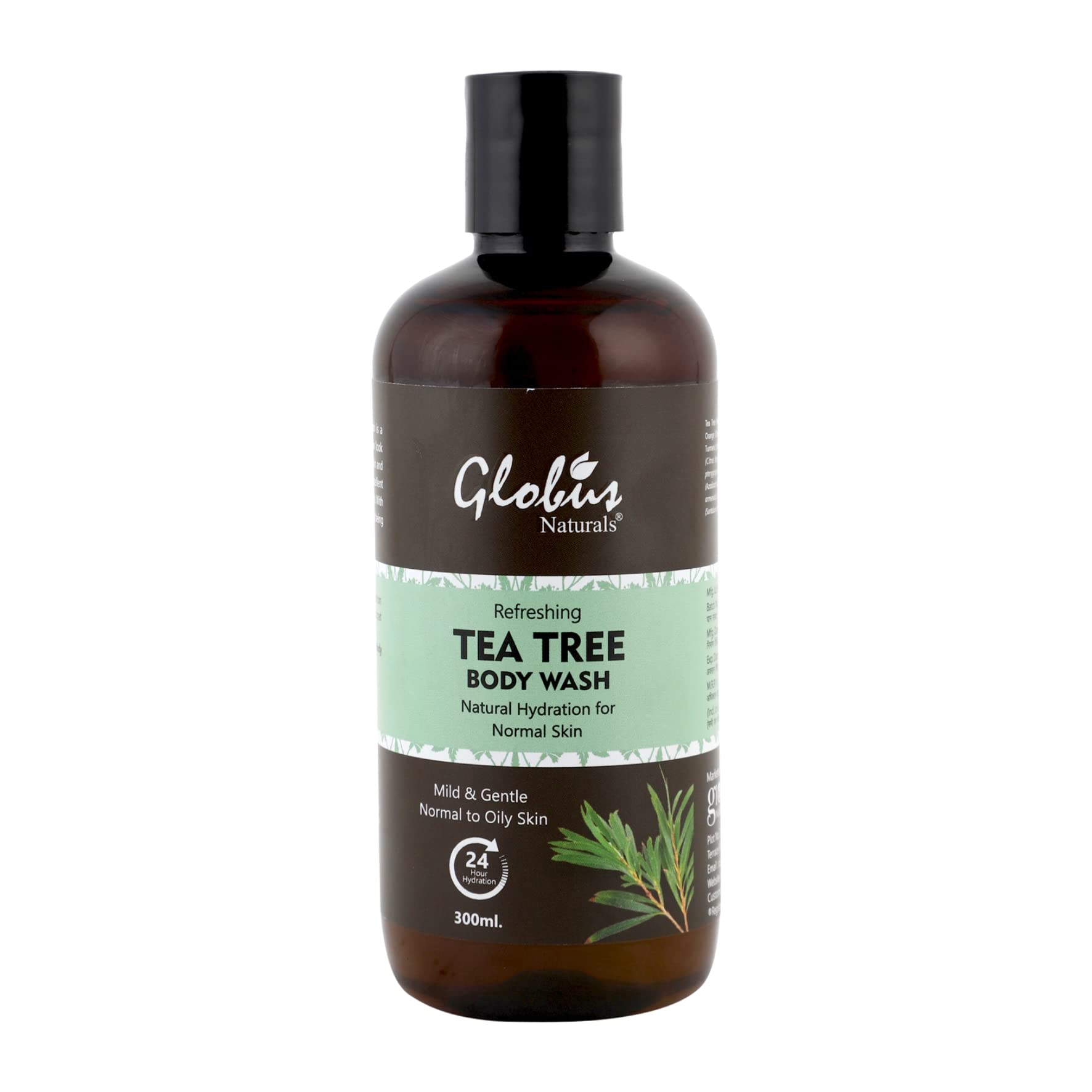 Globus Naturals Refreshing Tea Tree Body Wash 300ml - Soothing & Antibacterial Shower Gel for Acne-Prone Skin - Perfect for Daily Cleansing & Relaxation