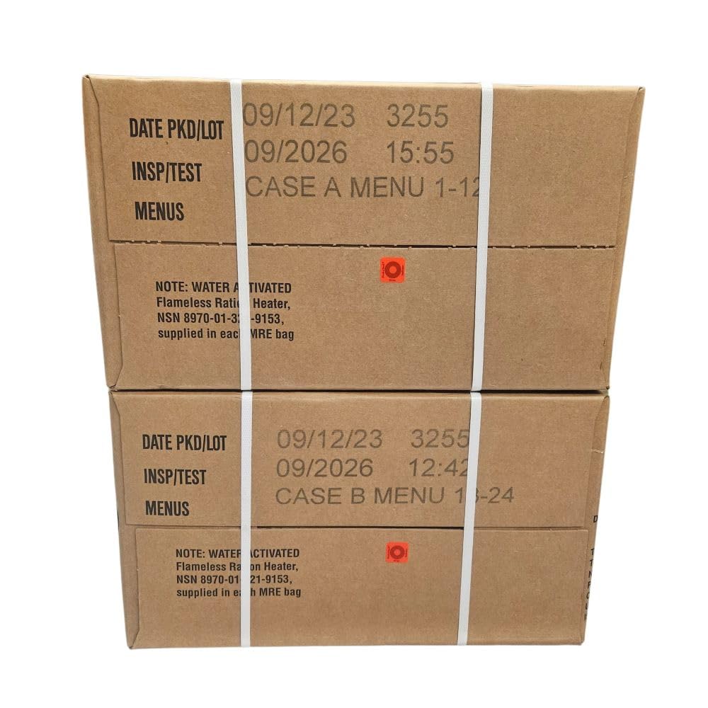 Authentic USGI MRE Meal Ready to Eat (Beef Ravioli) - 2026 Inspection Date | New Packaging with Entree, Snacks, Dessert & Utensils | Perfect for Emergency Preparedness, Camping & Outdoor Adventures
