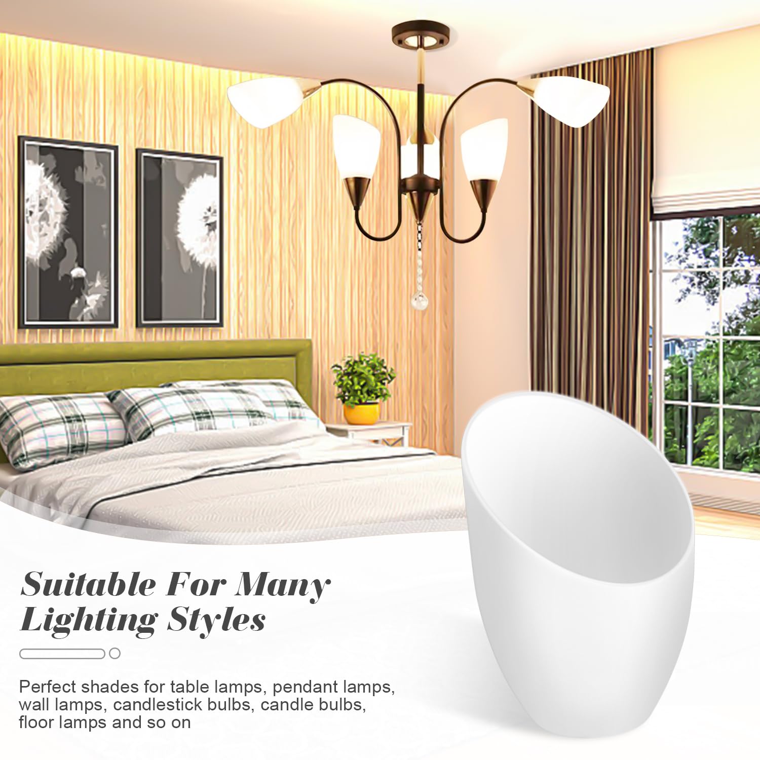 5-Pack White Plastic Horseshoe Lamp Shades - 35mm (1.4