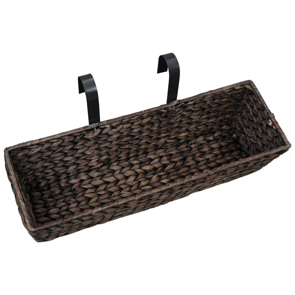 2 Pack Natural Water Hyacinth Planters - Brown Woven Basket for Home Decor, Indoor Plants, Bathroom Storage & Wedding Centerpieces