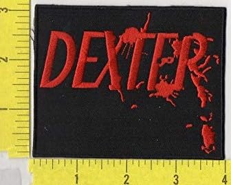 Dexter TV Series Logo Iron On Patch 4x3 Inch - Embroidered Applique for Jackets, Bags & DIY Crafts - Perfect for Fans & Costumes