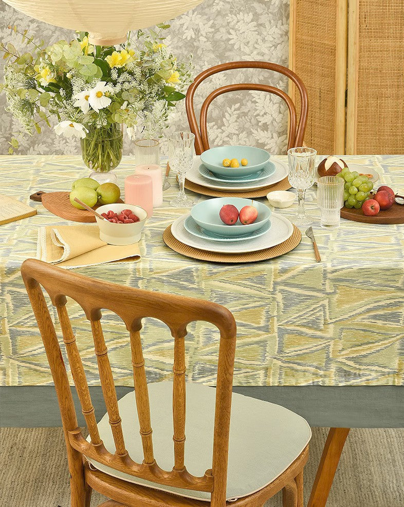 Modern Geometric Table Cover - Extra Large Rectangle Tablecloth for Kitchen & Dining Room - Farmhouse Style Tablecloth for Oval & Rectangle Tables - Perfect for Family Dinners, Parties & Home Decor