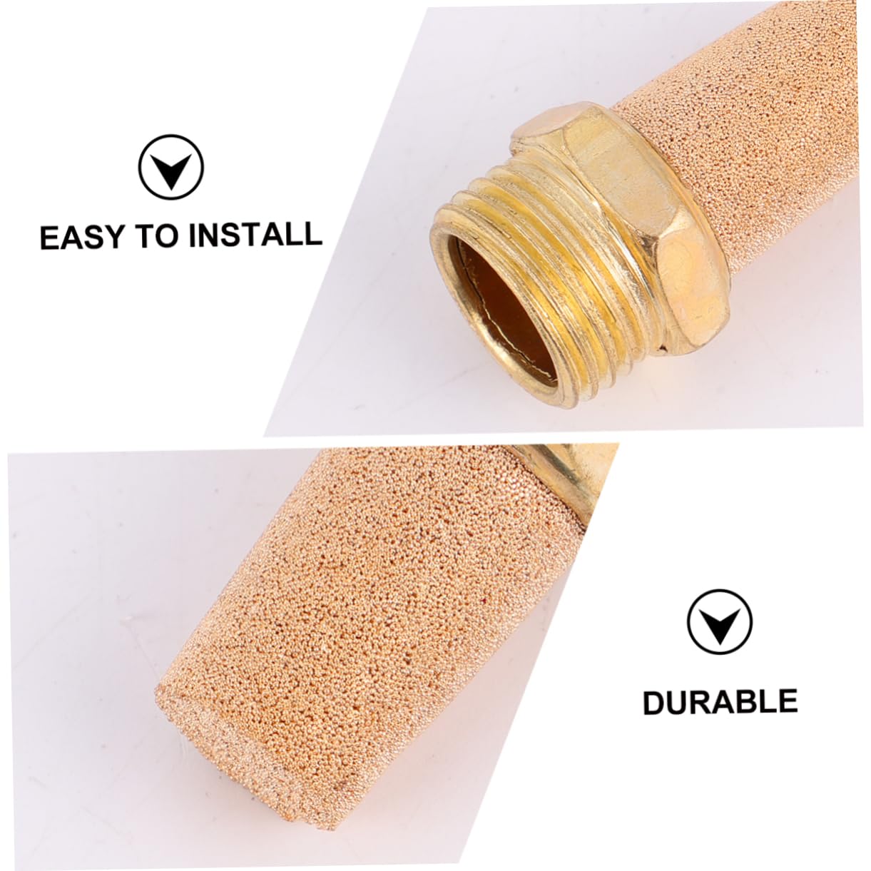 4PCS Brass Pneumatic Muffler G1/2 Male Thread Air Solenoid Connector - Noise Reduction for Air Compressor Systems - Ideal for Industrial Machinery & HVAC Applications