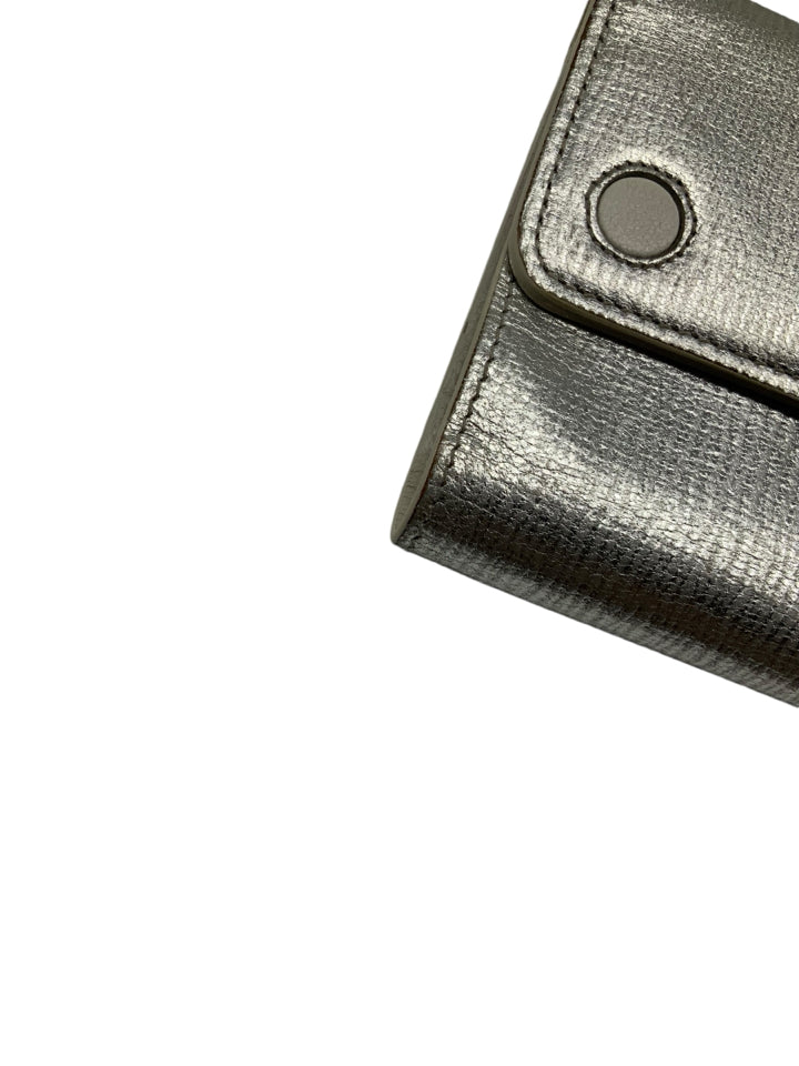 Christian Dior Diorever Metallic Tri-Fold Wallet - Luxury Leather Clutch for Women | Perfect for Evening Events, Parties & Gift Giving
