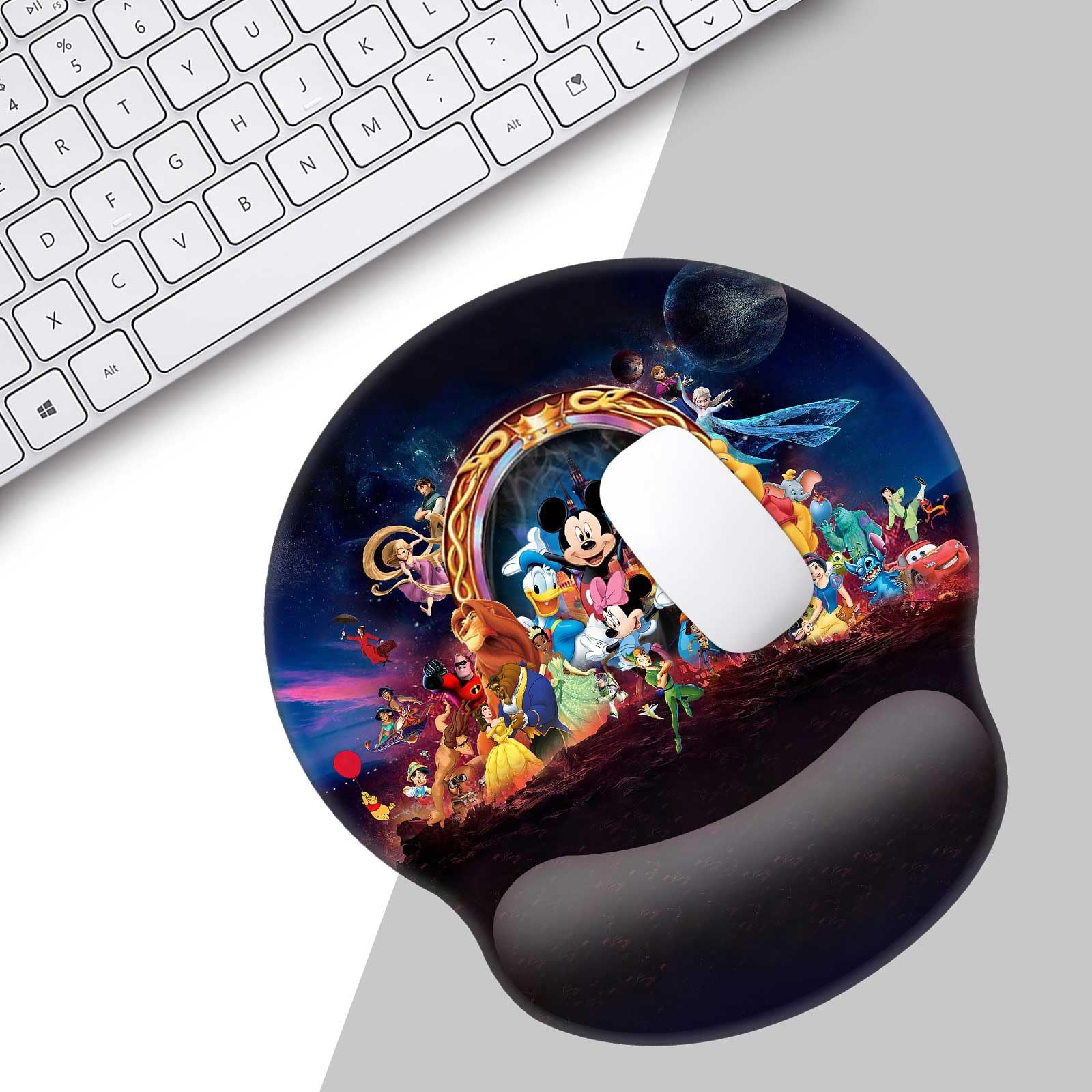 Ergonomic Black Mouse Pad with Wrist Support - Non-Slip Rubber Base for Laptop & PC, Anime Design Pain Relief Desk Pad for Office, Home & Gaming - Perfect for Long Work Hours & Computer Use