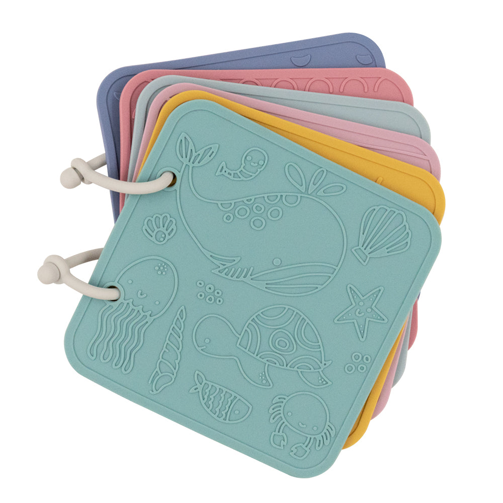 Waterproof Silicone Baby Bath Book - Soft Sensory Toy for Toddlers & Infants - Safe Non-Toxic Teething Book for Bathtime, Playtime & Learning