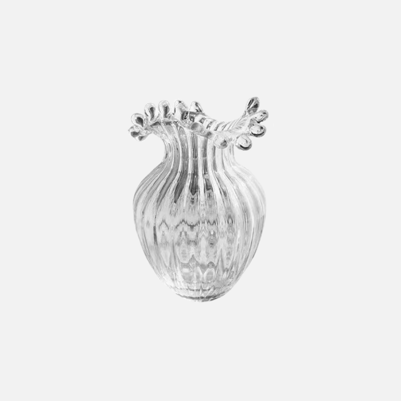 Wave Ripple Glass Vase - Elegant Handmade Decorative Vase for Home, Wedding, and Event Centerpieces - Perfect for Flowers, Candles, and Table Decor