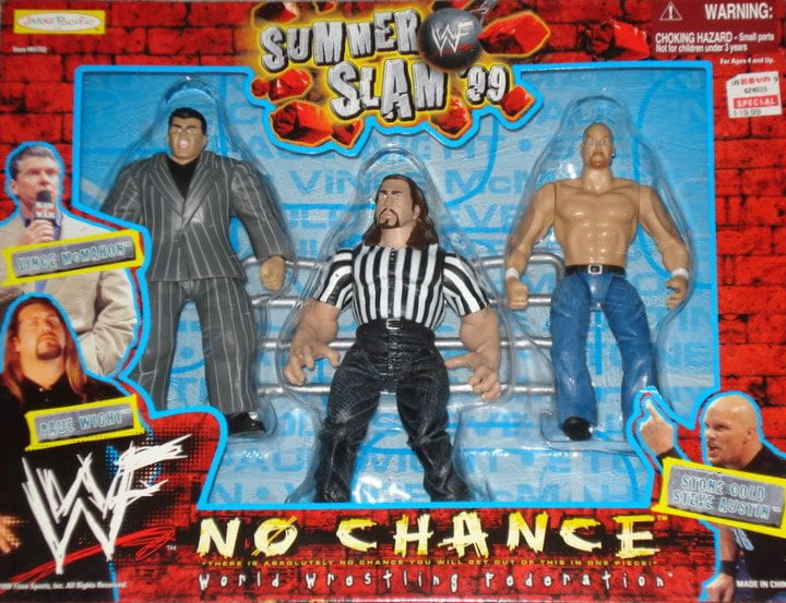 1999 WWF Jakks Pacific SummerSlam '99 No Chance Box Set - Vince McMahon, Paul Wight & Stone Cold Steve Austin Action Figures [Collector's Edition] - Perfect for WWE Memorabilia Displays & Wrestling Fan Collections