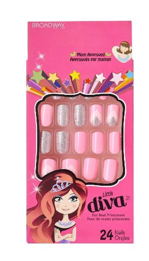 Broadway Little Diva Press On Nails - Glamorous Fake Nails for Women, Easy to Apply & Reusable - Perfect for Parties, Weddings, and Special Occasions