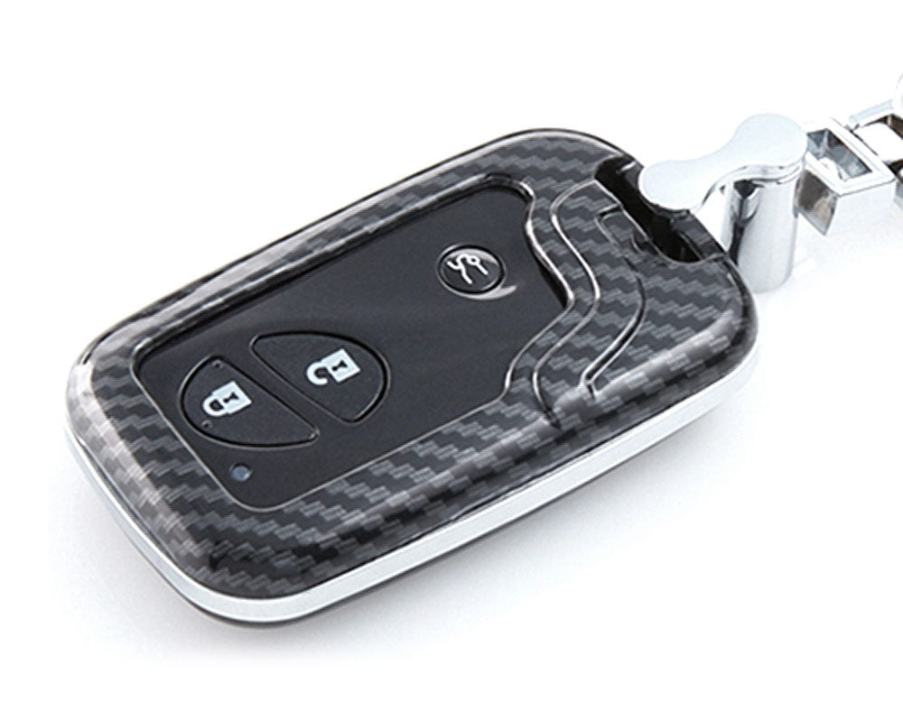 Premium Black Carbon Fiber Key Fob Cover Replacement for Lexus IS ES GS LS CT LX GX RX - Durable & Stylish Car Accessory for Everyday Use