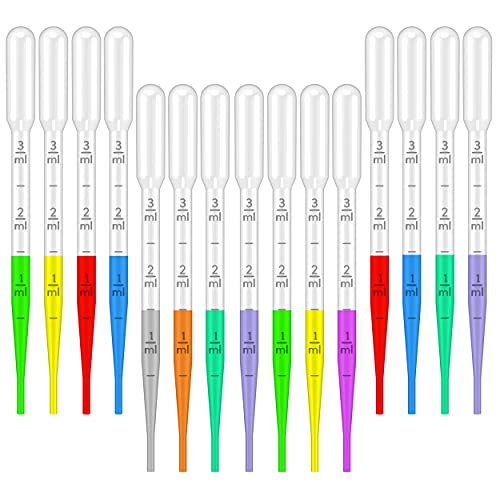 100Pcs 3ml Graduated Plastic Pipettes Droppers - Disposable Eye Dropper for Lip Gloss, Essential Oils, Makeup & Lab Use | Perfect for DIY Cosmetics, Essential Oil Blending & Science Experiments