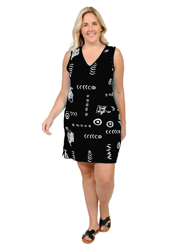 INGEAR Women's Summer Beach Shift Dress - Short Sleeve Cotton Tee Dress Cover Up for Vacation, Pool Party & Casual Outings