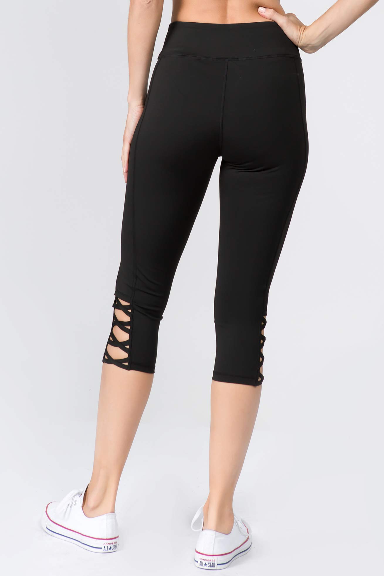 ICONOFLASH High Waist Workout Leggings for Women with Pockets & Lattice Design - Yoga, Running, Gym & Casual Wear Athletic Pants