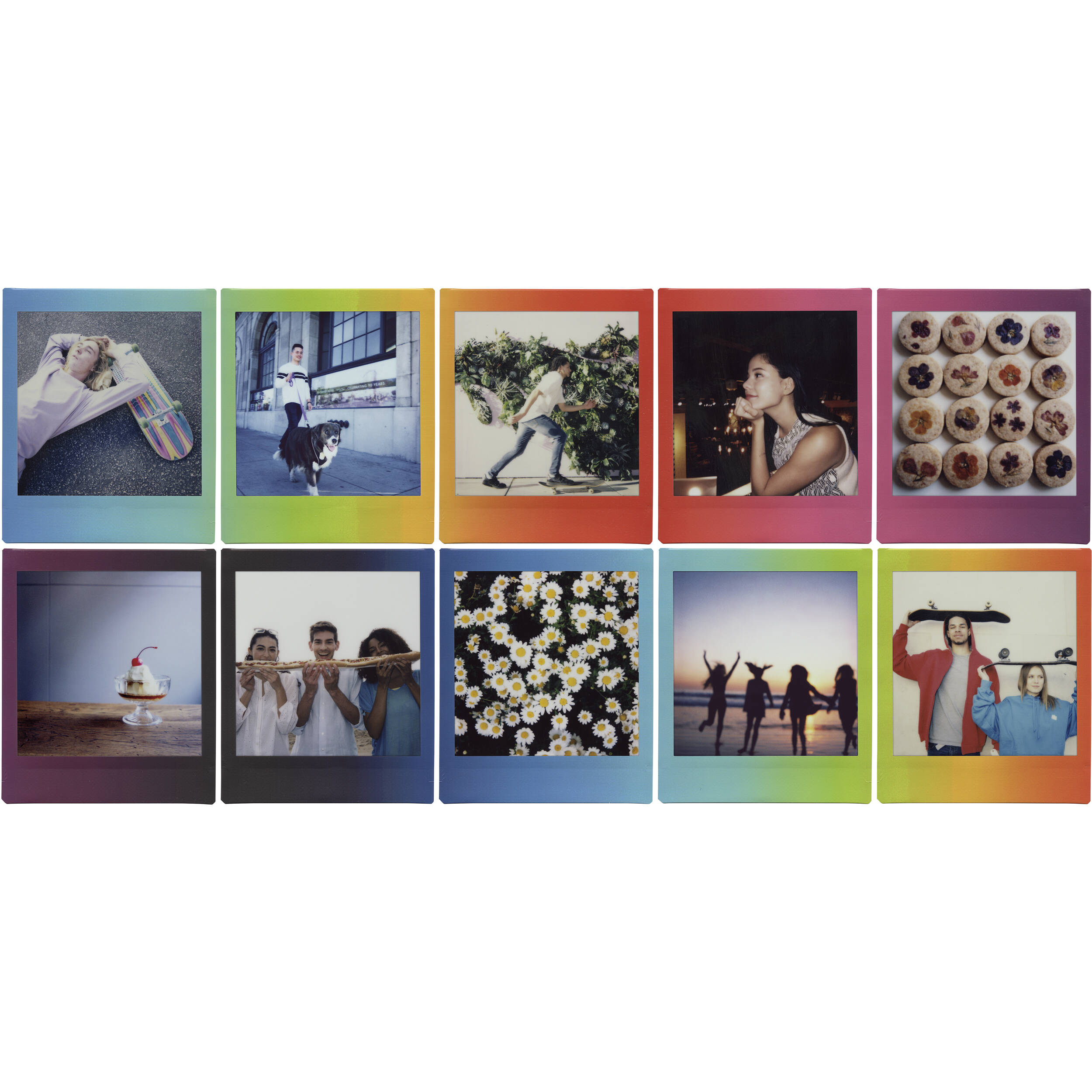 Fujifilm Instax Square Rainbow Instant Film - 10 Exposures Colorful Instant Camera Film for Parties, Travel & Memory Keeping