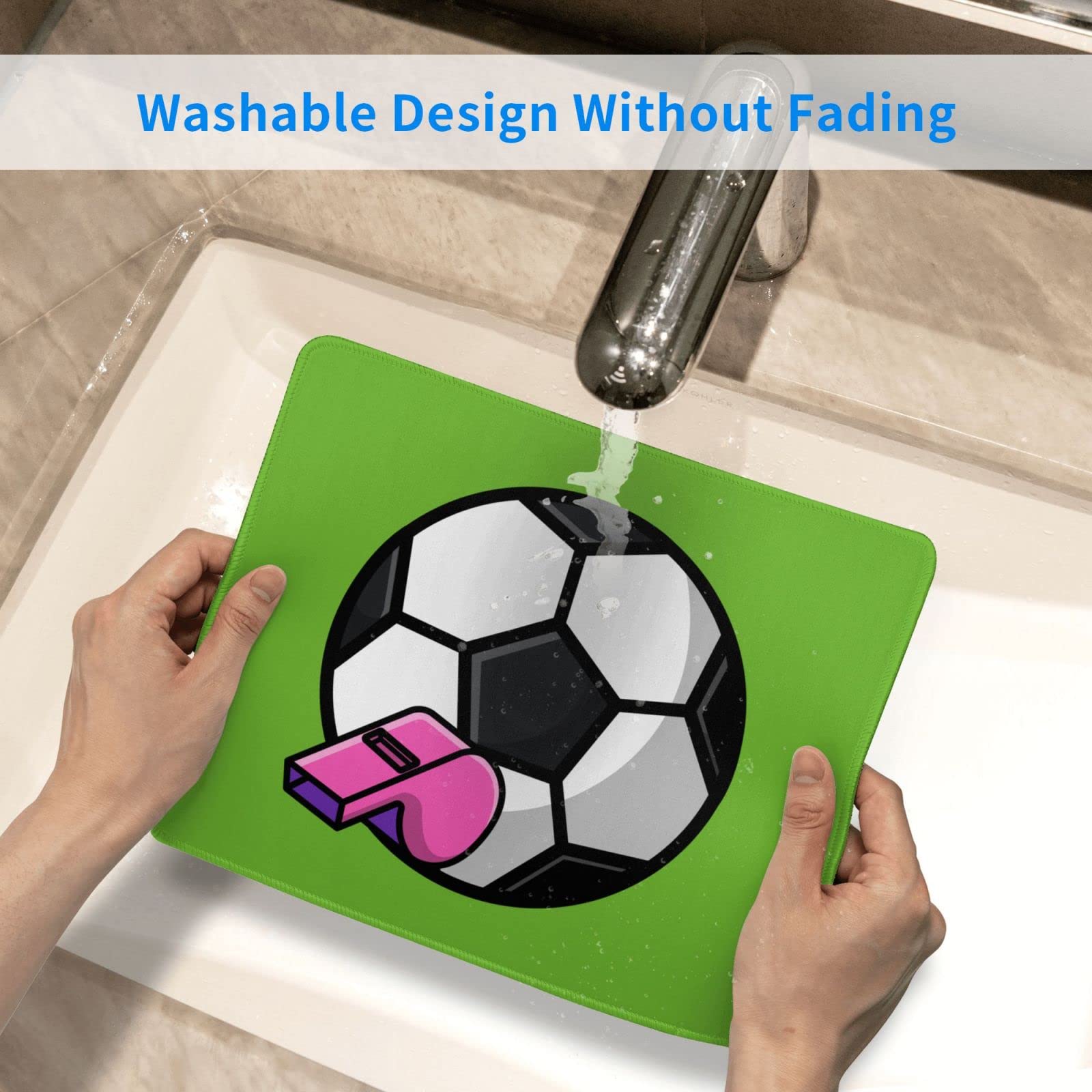 Waterproof Non-Slip Rubber Base Football & Whistle Mouse Pad - 10x12 Inch Gaming & Office Mousepad for PC/Laptop - Perfect for Sports Enthusiasts and Referees