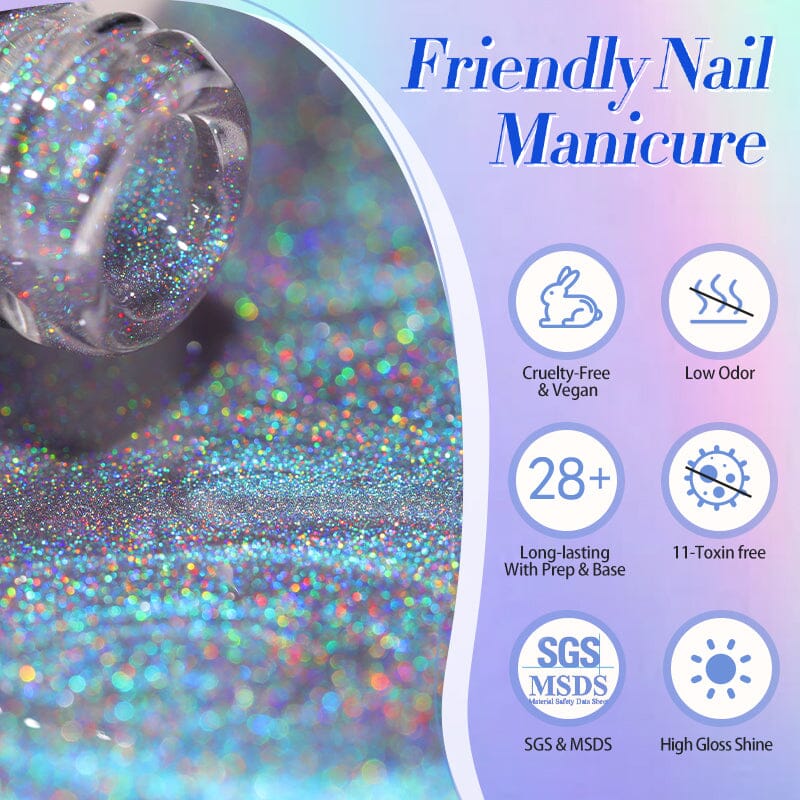 Blue Purple Holo Cat Magnetic Gel Polish - MY122 Midnight 10ml - Long Lasting UV LED Nail Polish for Salon & Home Manicure, Perfect for Parties, Weddings & Special Occasions