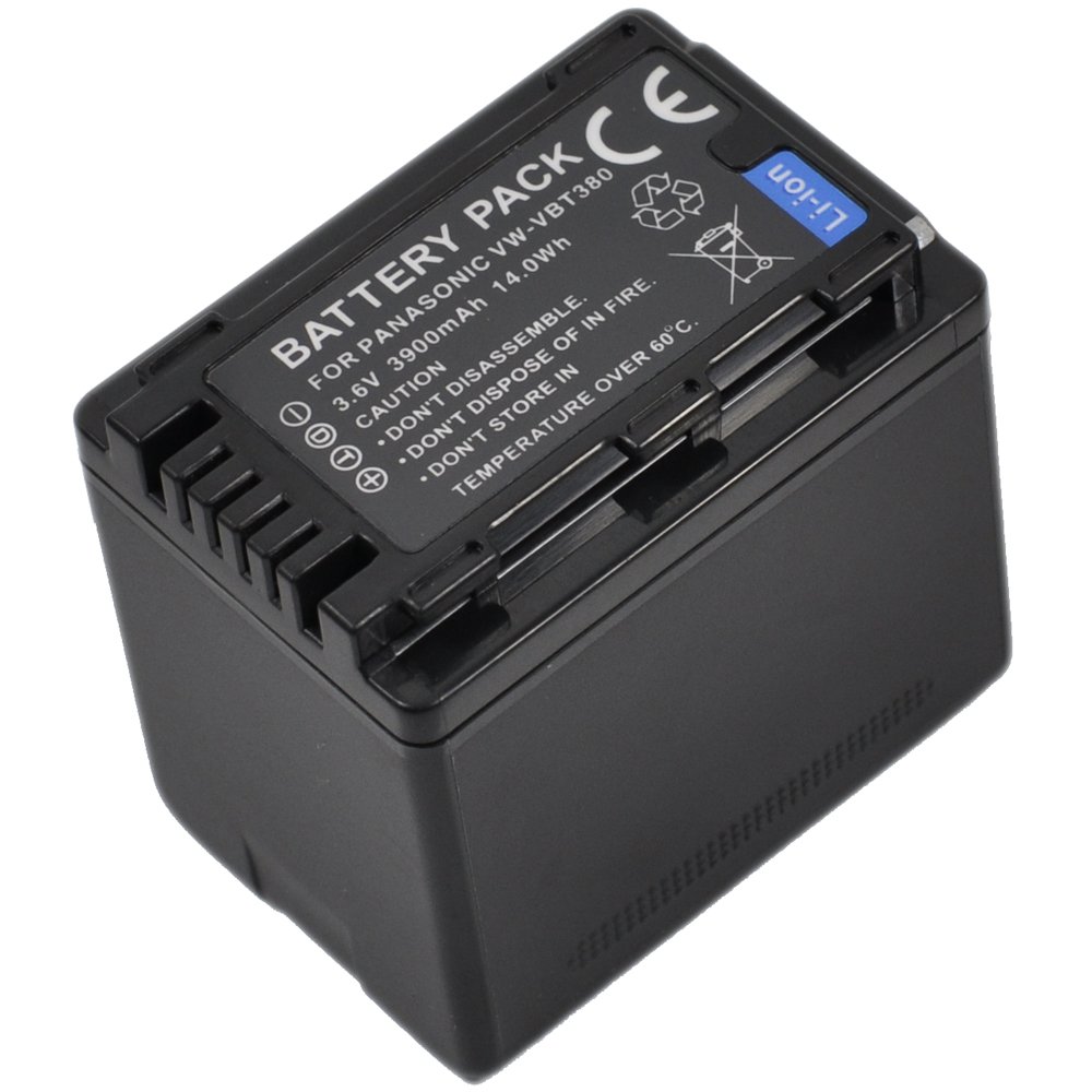 2X Replacement Camcorder Battery & AC/DC Charger Compatible with Panasonic VW-VBT190 HC-V770 VBT380 V380 WX970 V180 SDR-T70 V160 V110 V750 VX870 W570 V270 V250 HCV180 V110P V800 VX980 W580 VBT380E V380K V720 VXF1 VBT190K S1 - Perfect for Travel Vlogging, Outdoor Filming & Extended Shooting Sessions