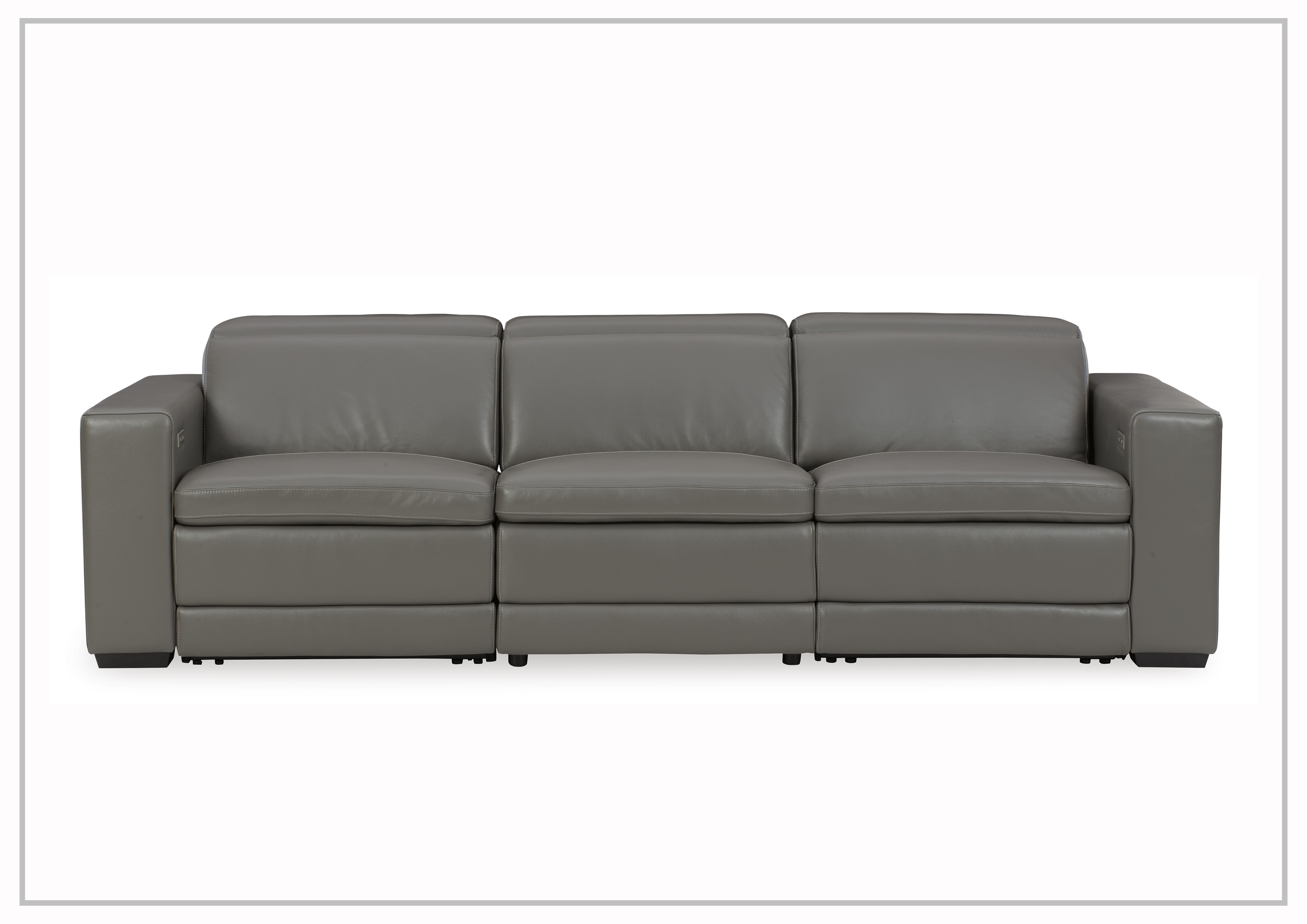 Gio Italia Titan 3-Seater Dual Power Reclining Leather Sofa - Modern Living Room Furniture for Home Theater & Relaxation