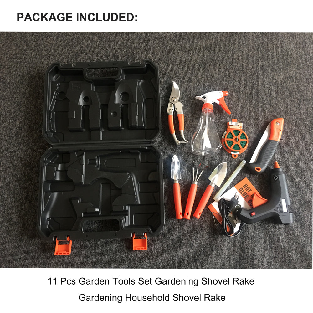 11-Piece Garden Tools Set - Stainless Steel Shovel, Rake, Trowel, Pruner for Planting, Weeding & Landscaping | Perfect for Home Gardening, Lawn Care & Outdoor DIY Projects