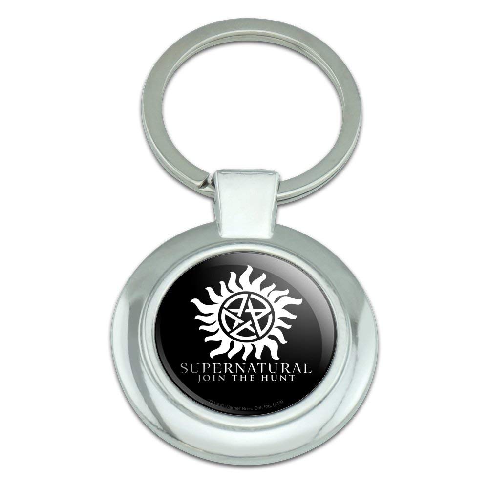 Supernatural Anti-Possession Symbol Keychain - Round Chrome Plated Metal Charm for Fans | Perfect for Car Keys, Backpacks & Gifts | TV Show Inspired Jewelry Accessory