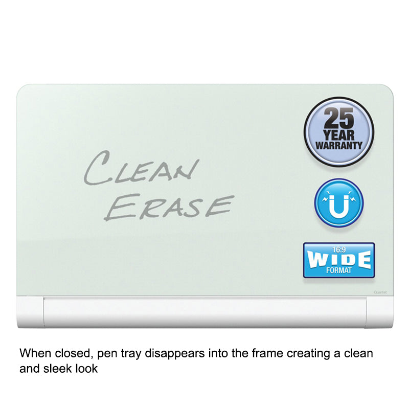 Premium Magnetic Dry Erase Glass Whiteboard with Hidden Storage Tray - Perfect for Office Meetings, Classroom Teaching & Home Organization