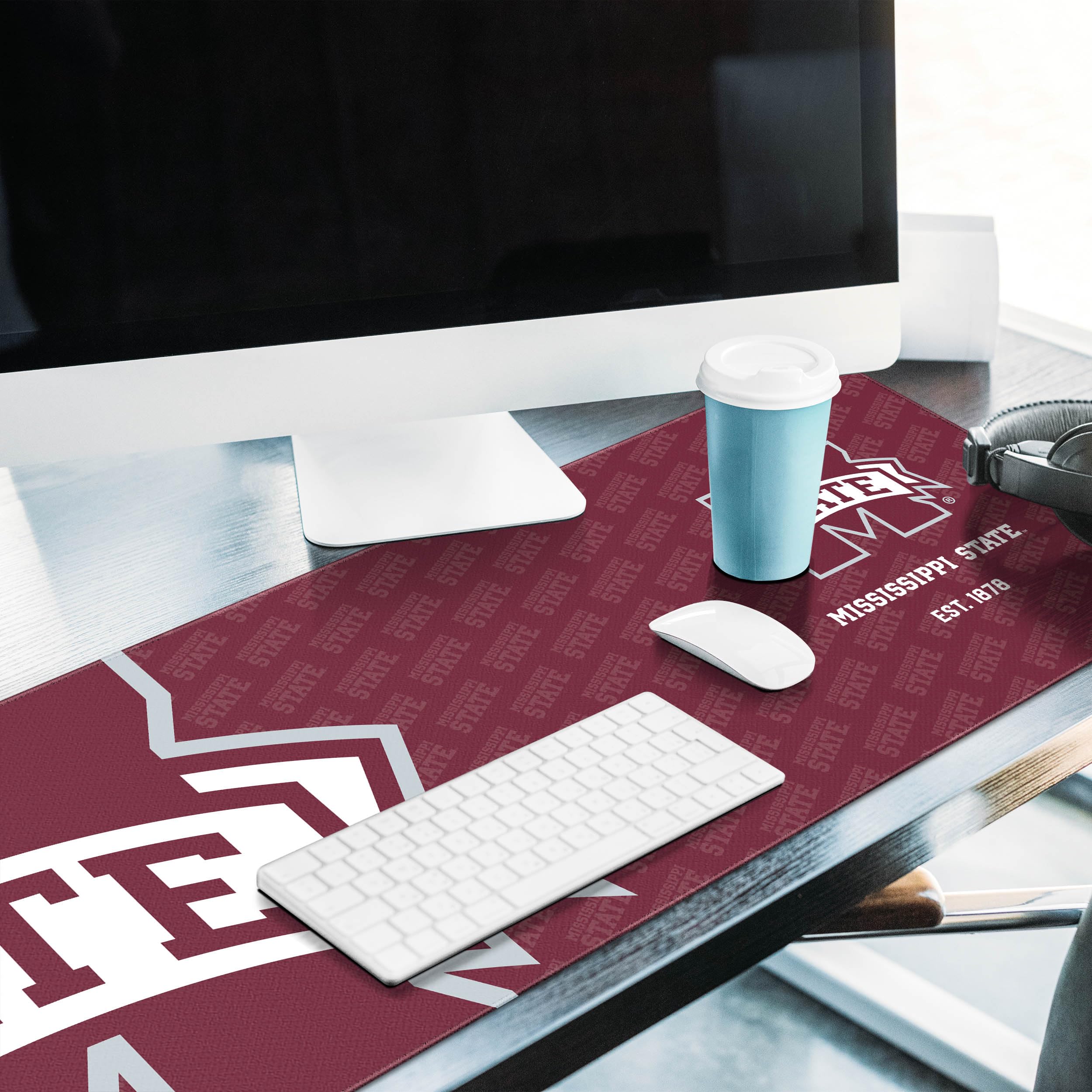NCAA Mississippi State Bulldogs Logo Series Desk Pad - Non-Slip Mouse Pad for Gaming & Office Use - Perfect for SMU Fans, Students & Alumni - Great for Work, Study & Home Office Setup