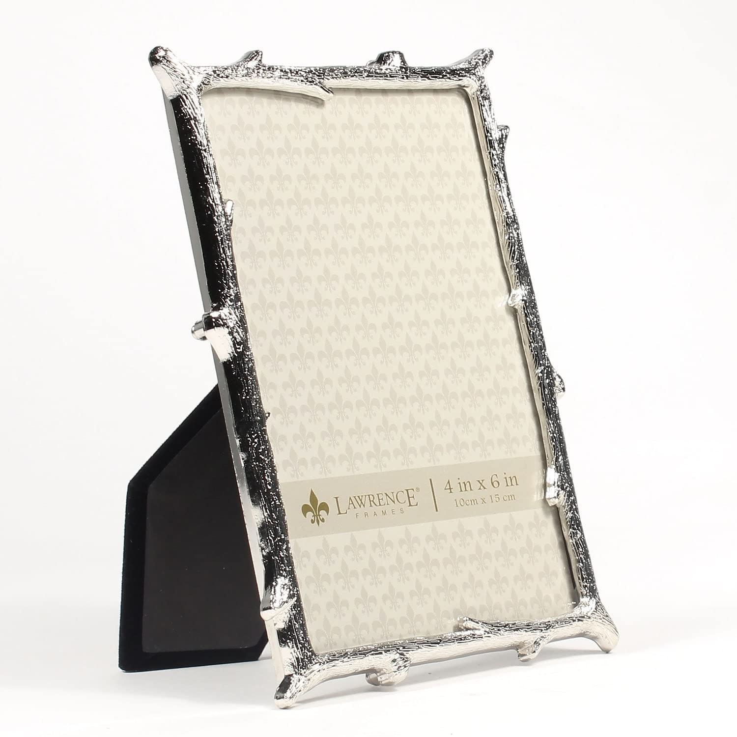 Lawrence Frames 712646 4x6 Silver Metal Natural Branch Design Picture Frame - Elegant Home & Office Decor for Photos, Artwork, and Memories
