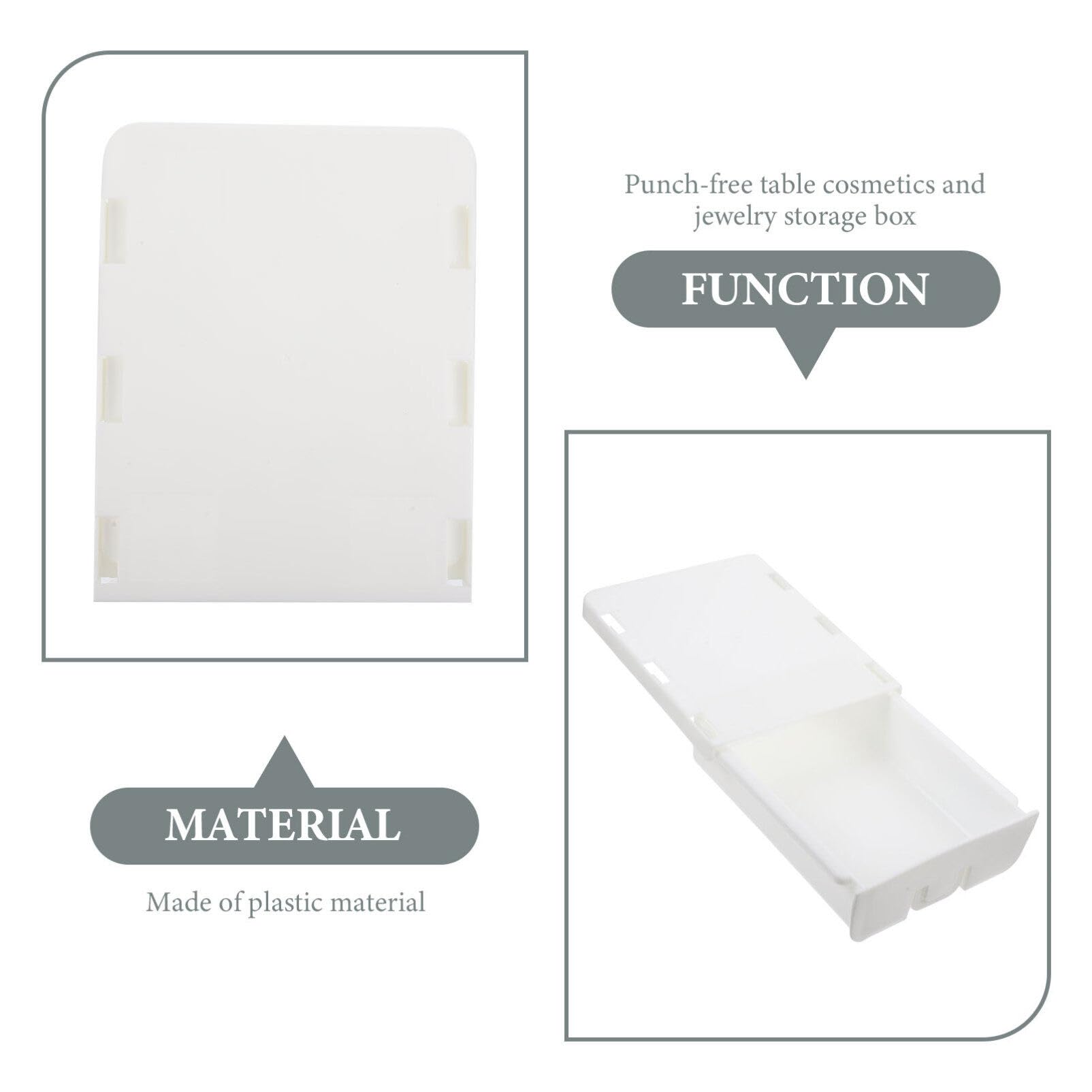 Under Desk Storage Drawers - White Plastic Organizer for Kitchen, Office & Home - Perfect for Desk Drawers, Shelves & Table Storage - Space-Saving Solution for Office Supplies, Utensils & Documents