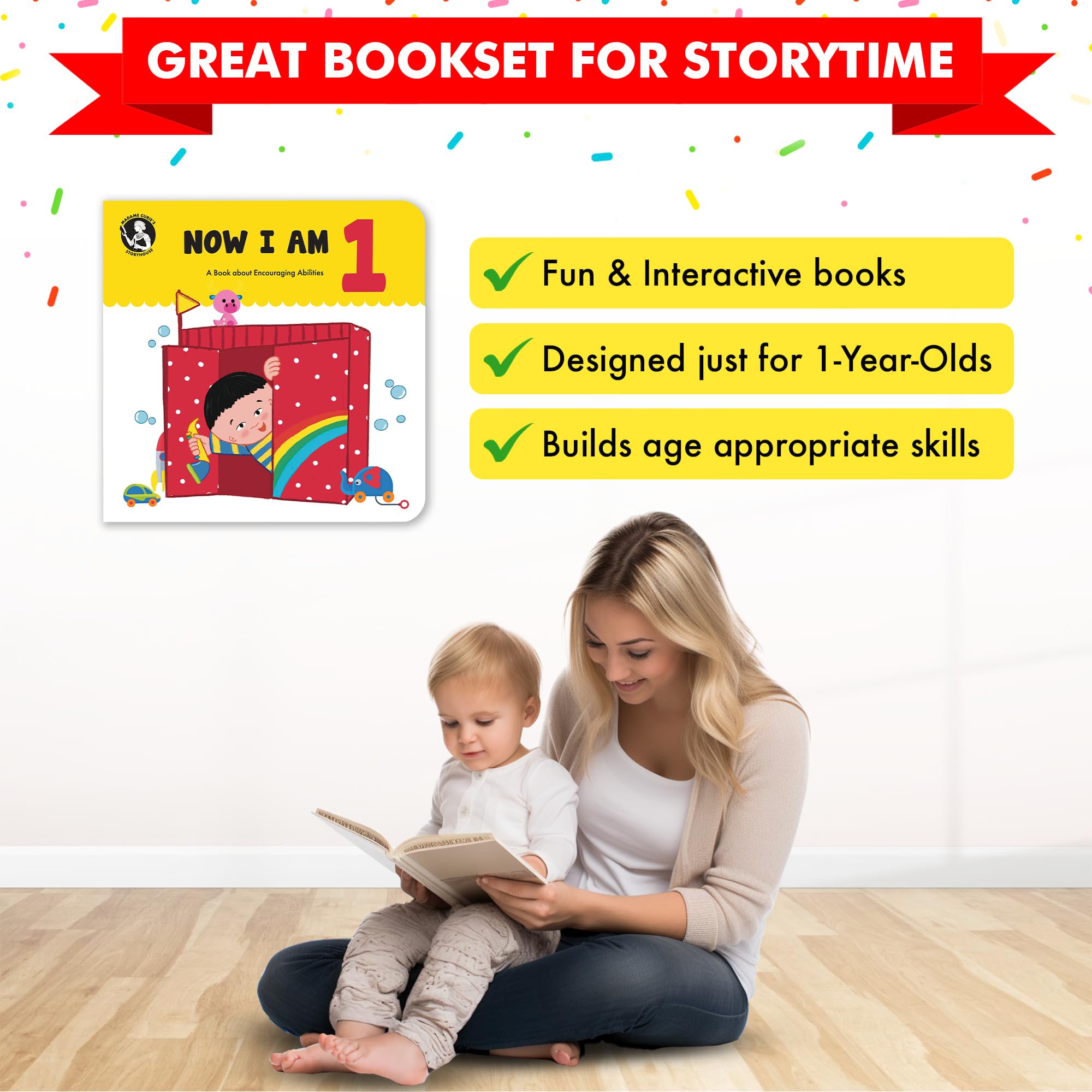 Madame Curie's Baby Board Books - Best Toys for 1 Year Old Boys & Girls | Perfect for Early Learning & Playtime