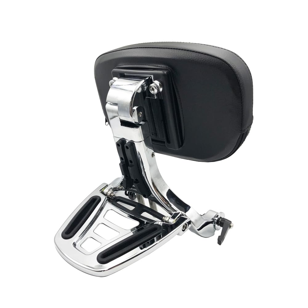 Adjustable Sissy Bar Backrest with Folding Luggage Rack for Harley Davidson, Indian, BMW R18 & Honda Motorcycles - Chrome Universal Fit for Touring, Cruiser & Long Distance Riding