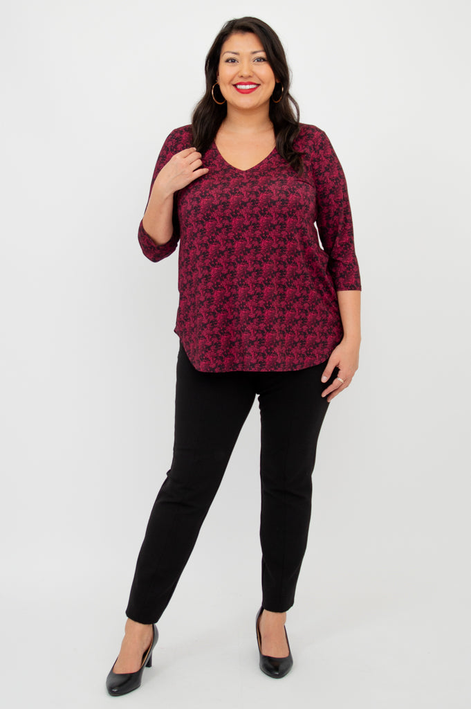 Jackie 3/4 Sleeve Bamboo Top for Women - Soft & Breathable Bazar Style Blouse - Perfect for Yoga, Summer Outfits & Casual Wear
