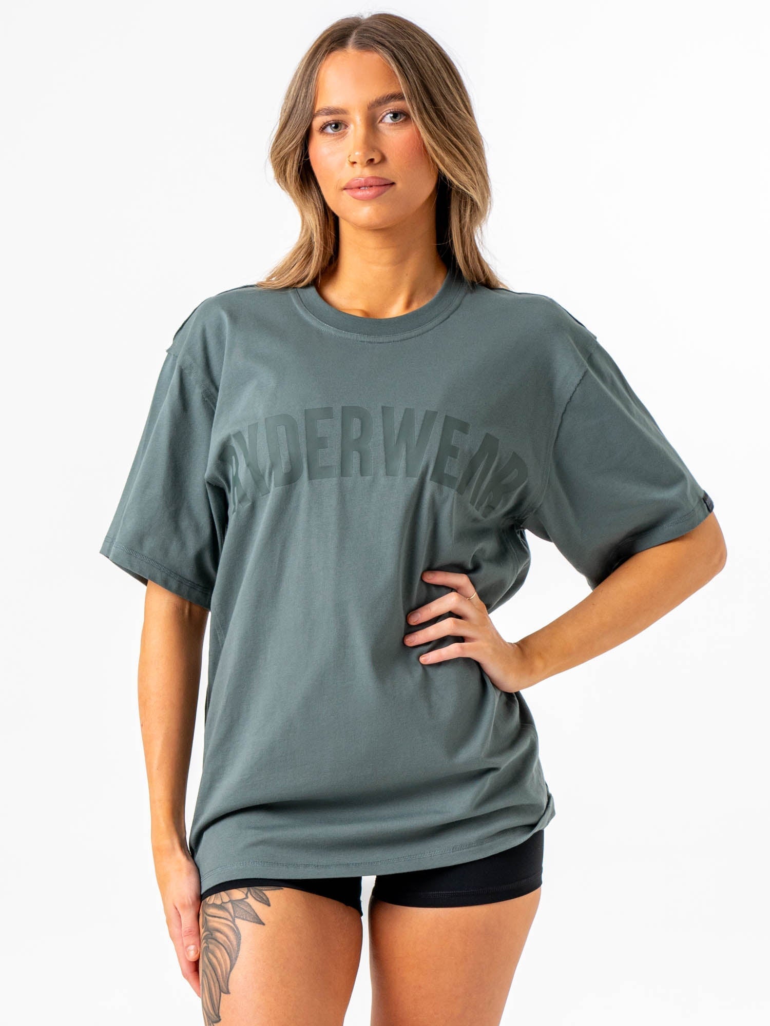 Force Oversized T-Shirt for Men & Women - Fern Green | Comfortable Loose Fit Casual Tee for Streetwear, Lounge & Everyday Wear