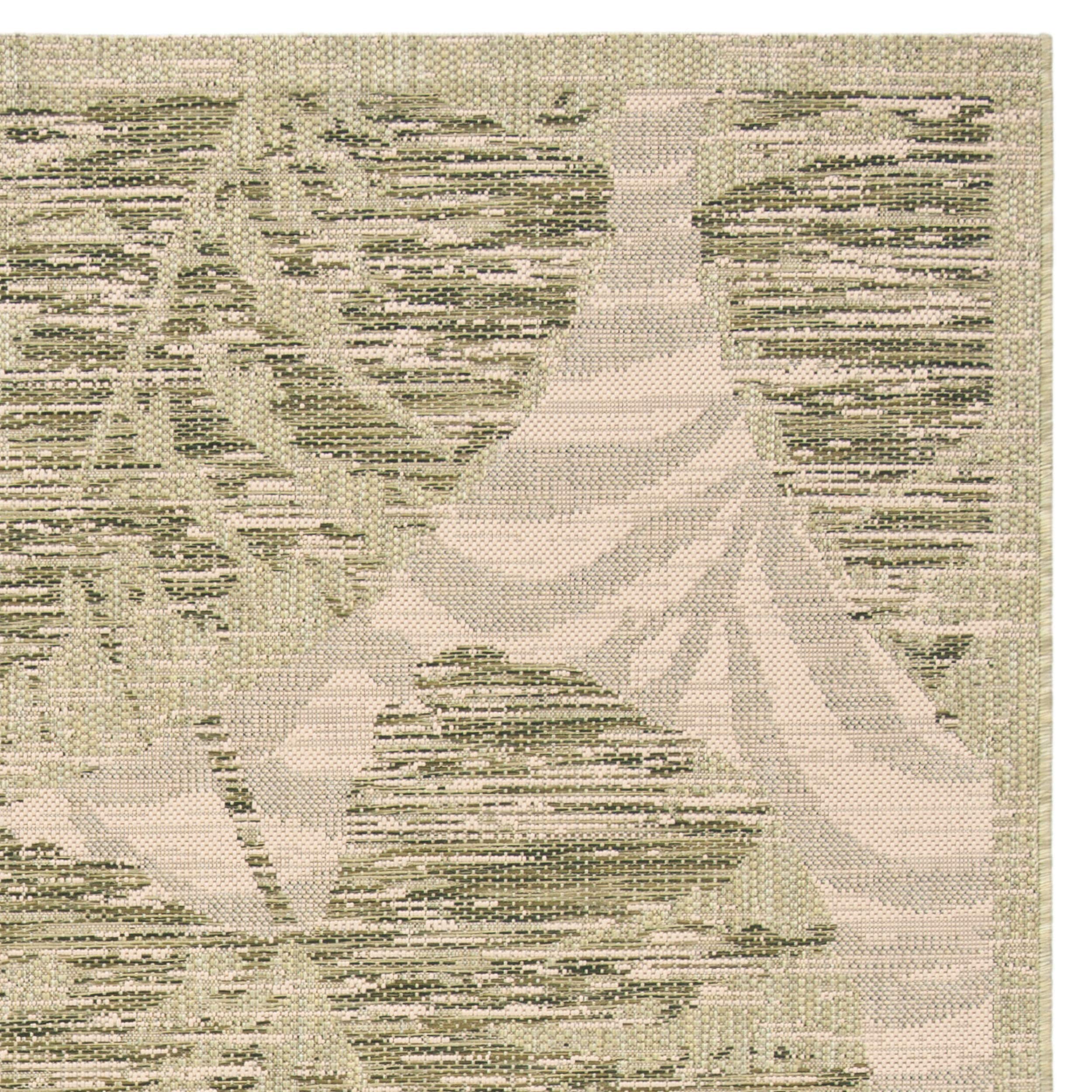 SAFAVIEH Courtyard Collection 8' x 10' Green/Beige Indoor Outdoor Waterproof Rug - Easy to Clean, Stain Resistant Area Rug for Patio, Backyard, Mudroom, Porch & Deck (Model CY7556)