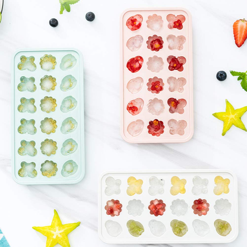 2pcs Silicone Ice Cube Trays with Lids - BPA Free, Flexible & Easy to Use - Perfect for Cocktails, Iced Coffee & Home Freezing (Blue) - Great for Parties, BBQs & Daily Beverage Chilling